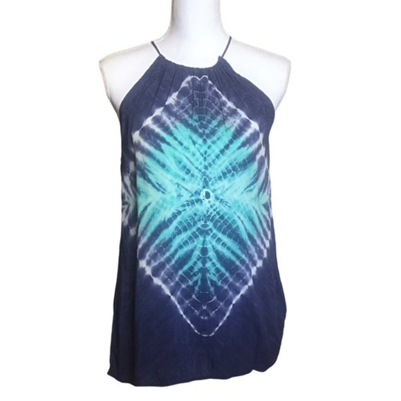 Green Dragon Tie Dye Halter Top - Picture 1 of 7